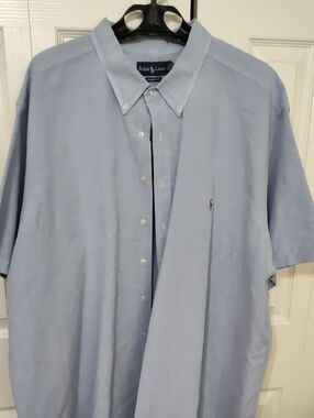 Ralph Lauren Light Blue Short-Sleeve Button-Down Shirt size 4XB